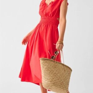 FAHERTY Organic cotton  Amalfi dress In Hibiscus S